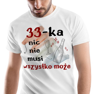 T-Shirt Męski Urodziny 33 33cie 33-cie XXL Prezent