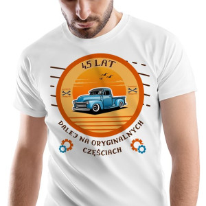 T-Shirt Męski Urodziny 45 45te 45-te L Prezent