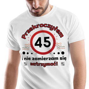 T-Shirt Męski Urodziny 45 45te 45-te L Prezent