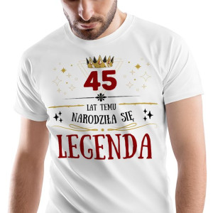 T-Shirt Męski Urodziny 45 45te 45-te M na Prezent