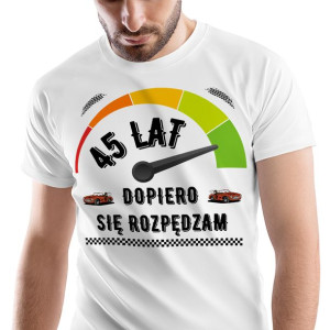 T-Shirt Męski Urodziny 45 45te 45-te M na Prezent