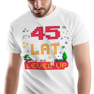 T-Shirt Męski Urodziny 45 45te 45-te XXL Prezent