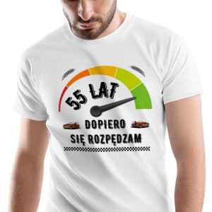 T-Shirt Męski Urodziny 55 55te 55-te L Prezent