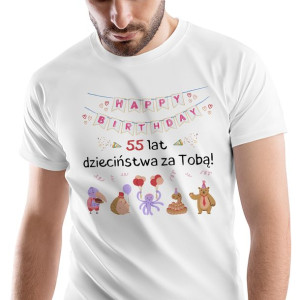 T-Shirt Męski Urodziny 55 55te 55-te XXL Prezent