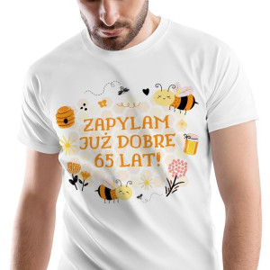 T-Shirt Męski Urodziny 65 65te 65-te L Prezent