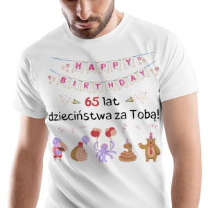 T-Shirt Męski Urodziny 65 65te 65-te XL na Prezent