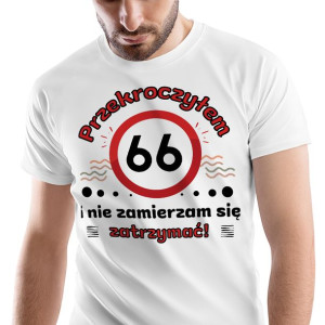 T-Shirt Męski Urodziny 66 66te 66-te L Prezent