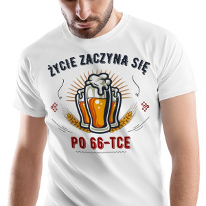 T-Shirt Męski Urodziny 66 66te 66-te M na Prezent