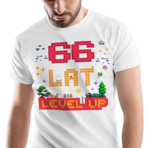 T-Shirt Męski Urodziny 66 66te 66-te S Prezent