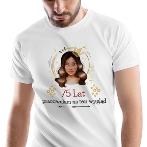 T-Shirt Męski Urodziny 75 75te 75-te L Prezent