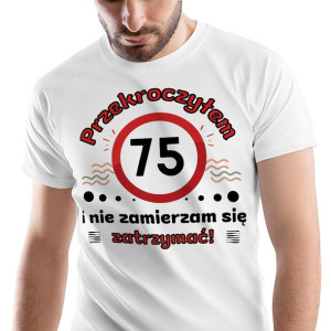 T-Shirt Męski Urodziny 75 75te 75-te M na Prezent