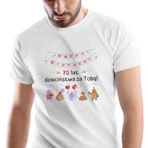 T-Shirt Męski Urodziny 75 75te 75-te S Prezent