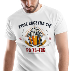 T-Shirt Męski Urodziny 75 75te 75-te S Prezent