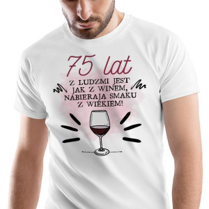 T-Shirt Męski Urodziny 75 75te 75-te XL na Prezent