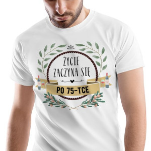 T-Shirt Męski Urodziny 75 75te 75-te XL na Prezent