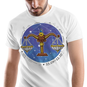 T-Shirt Męski Waga Zki Zodiaku Horoskop