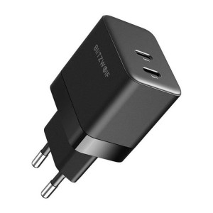 Ładowarka sieciowa Blitzwolf BW-S22 GaN 2x USB-C, 35W (czarna)