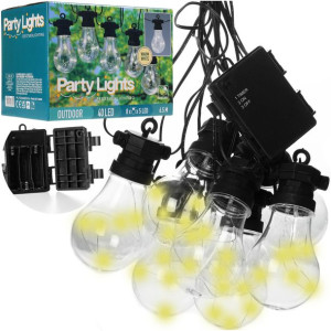 Girlanda Ogrodowa Świetlna Lampki Ogrodowe Łańcuch 40 LED 6,6 m na Baterie