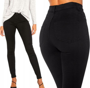 Damskie czarne jeansy modelujące Push-up XS-XL 34