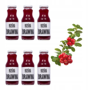 100% naturalny sok z żurawiny ŻURAWINA 6x250ml