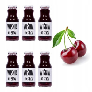 WIŚNIA sok 100% wiśni naturalny tłoczony 6x250ml