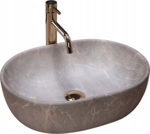 Umywalka Ceramiczna Nablatowa LARA Beige NATURE