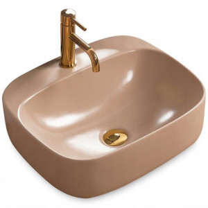 Umywalka Ceramiczna Nablatowa LUIZA 50 Beige Mat