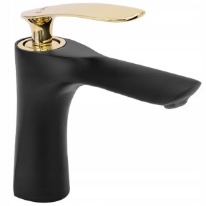 Bateria umywalkowa Rea Black Gold Orbit Kran 17 cm