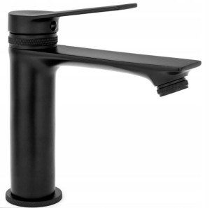 Bateria umywalkowa Rea Viral Black Kran 18 cm