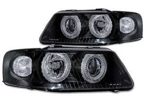 Lampy Reflektory AUDI A3 00-03 RINGI BLACK FK
