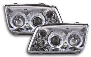 Lampy Reflektory VW BORA 98-05 RINGI CHROME