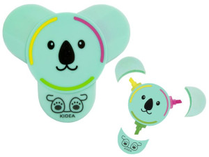 KIDEA Zakreślacz z FIGURKĄ 3w1 Koala NEON