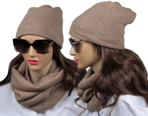 PIĘKNY Komplet BEANIE czapka + KOMIN szalik POLSKI