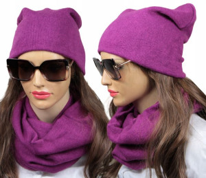 PIĘKNY Komplet BEANIE czapka + KOMIN szalik POLSKI