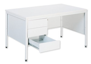 Metalowe biurko do gabinetu lekarskiego BIM 031 - białe RAL 9010