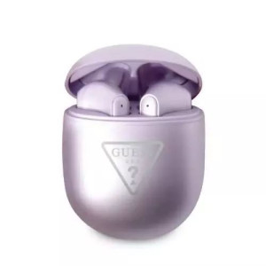 Guess Słuchawki bezprzewodowe Bluetooth TWS + stacja dokująca purpurowy
