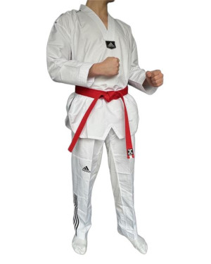 Dobok Adidas Fighter III ECO Z Białą Plisą ( Contest) 130cm