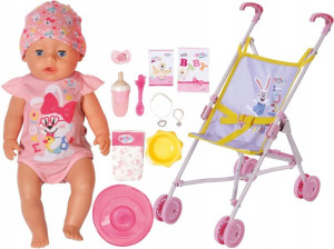 Baby Born Zestaw Lalka Interaktywna Magic I Wózek