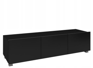 Szafka pod telewizor 150 cm wisząca czarny połysk