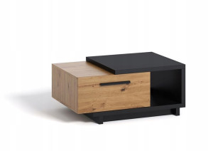 Nowoczesna ława z szufladą 90 dąb artisan + czarny