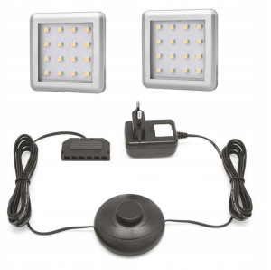 Oświetlenie led SQUERE 2 szt pod półkę + zasilacz