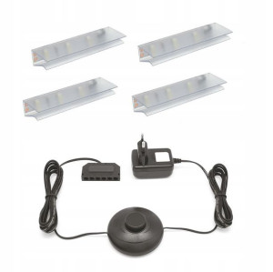 Oświetlenie led klips 4 szt. na półkę szklaną.