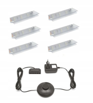 Oświetlenie led klips 6 szt. na półkę szklaną.