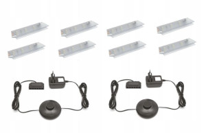 Oświetlenie led klips 8 szt. na półkę szklaną.