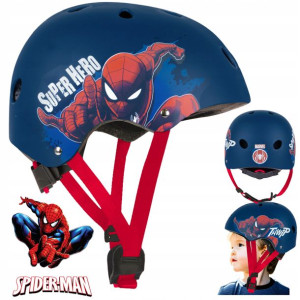 Granatowy Kask Rowerowy Skate M Spiderman 54-58cm