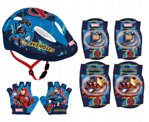 Zestaw Kask + Ochraniacze +rekawiczki 18m Avengers