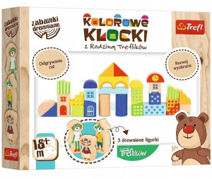TREFL 61348 Kolorowe klocki z Rodziną Trelików Zab
