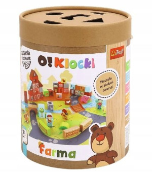 TREFL 61504 Drewniane O!Klocki Farma 64 elementy