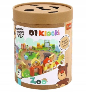 TREFL 61505 Drewniane O!Klocki Zoo 66 elementów