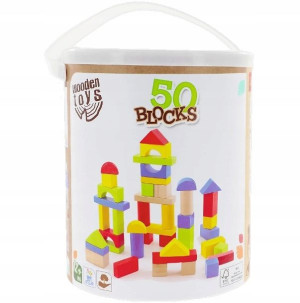 TREFL 61687 Drewniane Klocki 50 Blocks